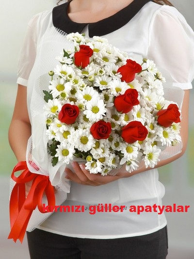 Kırmızı Gül ve Papatya Buketi - Kartal Çiçekçi